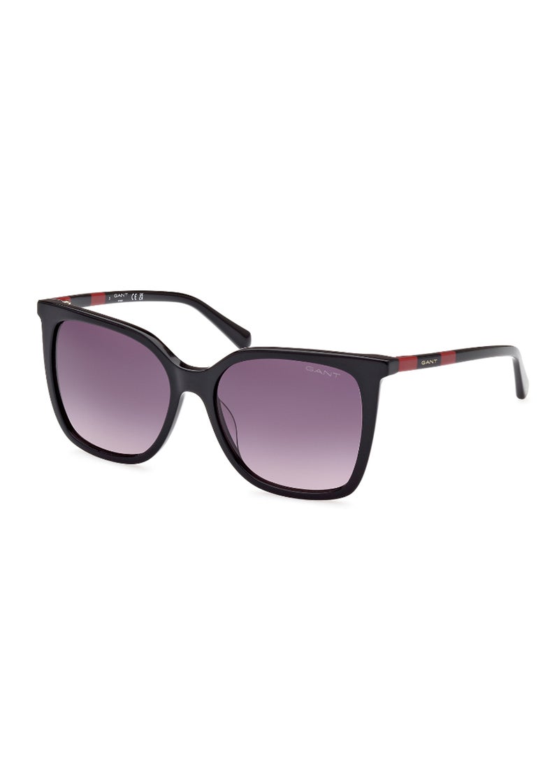 GANT Women's UV Protection Butterfly Shape Acetate Sunglasses GA809301B55 - Lens Size: 55 Mm - Shiny Black - Image 1